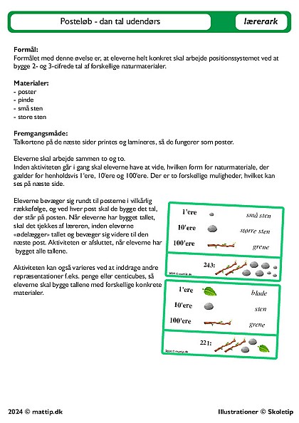 Posteløb - Dan tal udenfor
