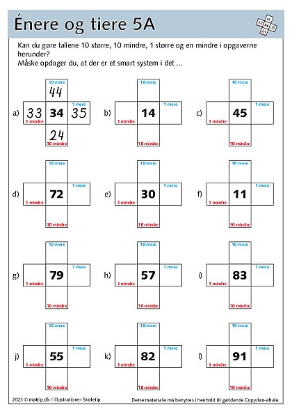 Enere og tiere 5A+5B