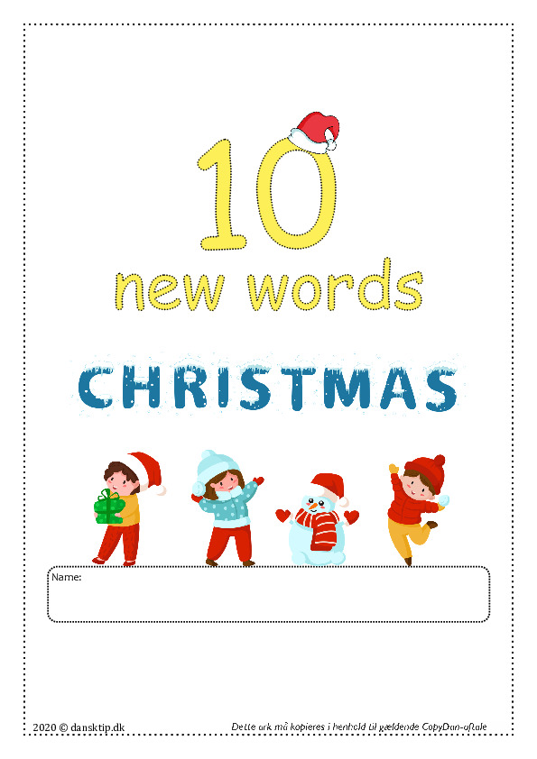 Kopiark/opgave:10 new word christmas